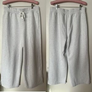 VANS Elevated Double Knit Wide Leg Jogger Sweat Pants Grey White Heather L